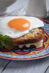 French croque madame sandwich