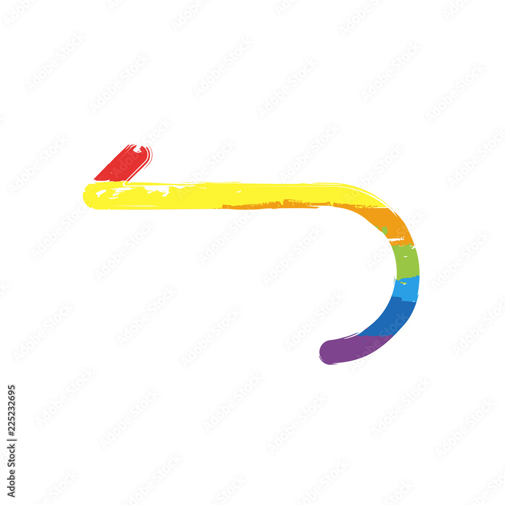 Poster simple arrow, backward. navigation icon. linear symbol with thin line. one line style. drawing sign 