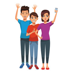 Fototapeta premium Friends taking a selfie with smartphone