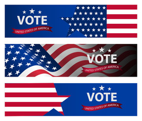 Presidential election banner background. US Presidential election 2020.