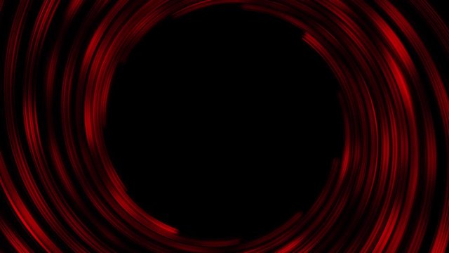 Seamless concentric red tunnel pattern on black background