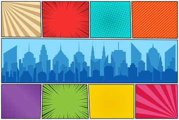 Comic book page colorful background