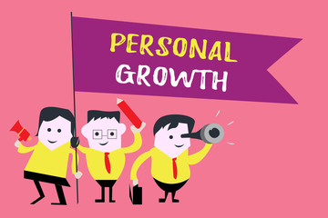 Writing note showing  Personal Growth. Business photo showcasing improve develop your skills qualities Learn new materials.