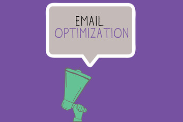 Conceptual hand writing showing Email Optimization. Business photo showcasing Maximize the effectiveness of the marketing campaign.