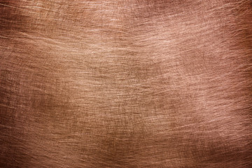 Copper background brushed, texture of old metal close-up