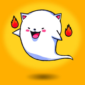 vector illustration design,ghost dolphin cartoon