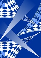Blue white modern futuristic design, 3d grid and gradient, techno style, vector illustration