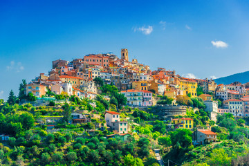 Obraz premium View of Perinaldo in the Province of Imperia, Liguria, Italy