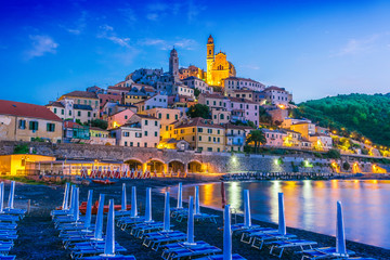 View of Cervo in the province of Imperia, Liguria, Italy