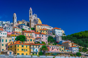 View of Cervo in the province of Imperia, Liguria, Italy