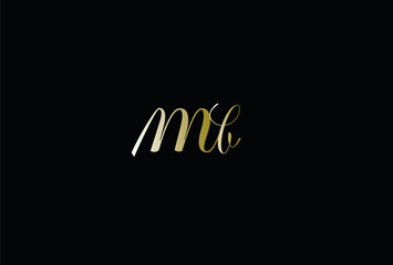 Modern elegant MB black and gold color initial letter logo