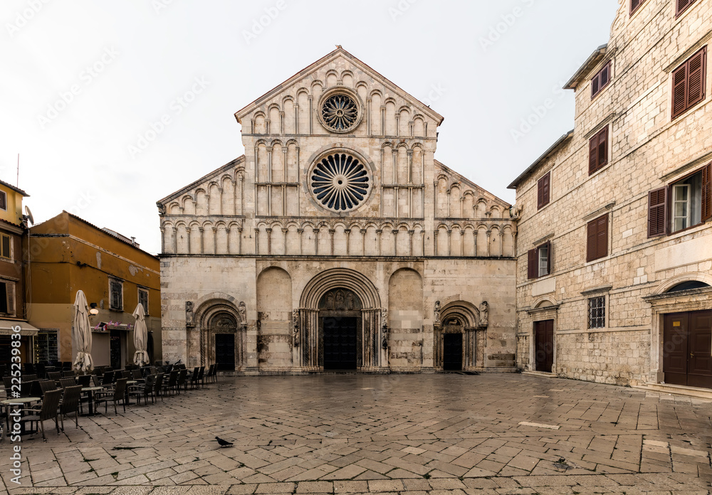 Sticker zadar cathedral of st. anastasia in zadar, croatia, constructed in the romanesque style during the 1