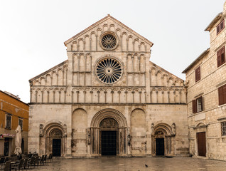 Zadar Cathedral of St. Anastasia in Zadar, Croatia, constructed in the Romanesque style during the 12th and 13th centuries.