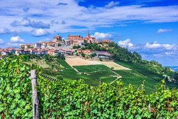Fototapeta na wymiar View of La Morra in the Province of Cuneo, Piedmont, Italy