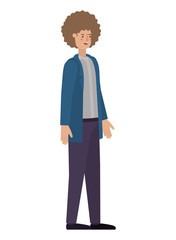 young man with afro avatar character