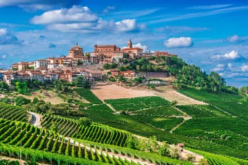 Foto auf Acrylglas View of La Morra in the Province of Cuneo, Piedmont, Italy © monticellllo