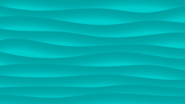 Abstract background of wavy lines with shadows in light blue colors