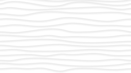 Fototapeta na wymiar Abstract background of wavy lines with shadows in white and gray colors. With horizontal pattern repeat
