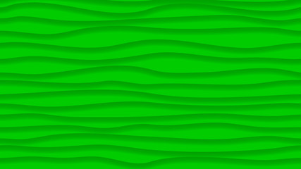 Abstract background of wavy lines with shadows in green colors. With horizontal pattern repeat