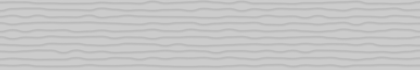 Abstract horizontal banner of wavy lines with shadows in gray colors