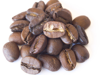 close-up dry coffee beans. unmilled turkish coffee beans