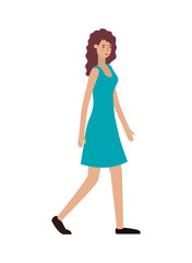 beautiful and young woman walking character