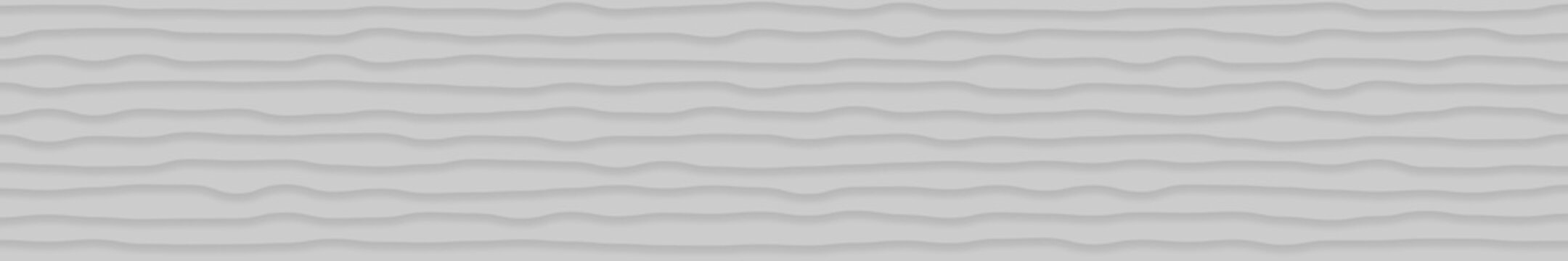 Abstract horizontal banner of wavy lines with shadows in gray colors © Aleksei Solovev