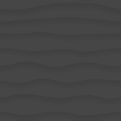 Abstract seamless pattern of wavy lines with shadows in black colors