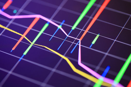 Stock market or forex trading graph suitable for financial investment concept. Economy trends background for business idea. Abstract finance background.