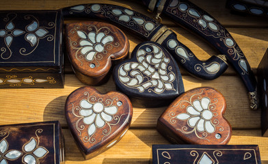 Treasure chest with mother of pearl inlay