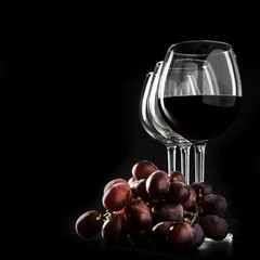 red wine in glass