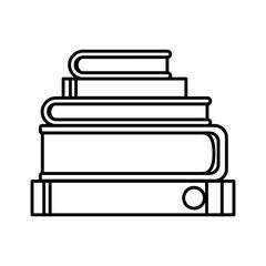 pile text books isolated icon