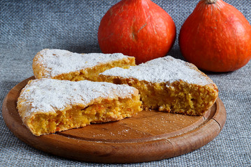 Homemade Delicious Pumpkin Pie made for Thanksgiving