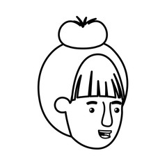 head of young woman avatar character