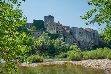Fototapeta na wymiar Cityscape Of Medieval Town Montclus Occitanie France