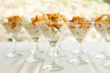 catering services with snacks table in the restaurant at the event party