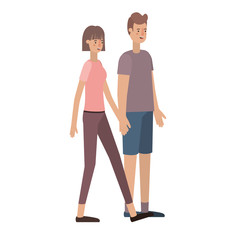 Fototapeta premium young couple avatar character