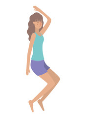 young woman with sleeping pose avatar character