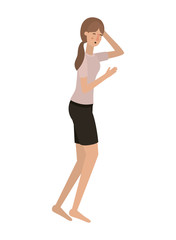 Fototapeta premium young woman with sleeping pose avatar character