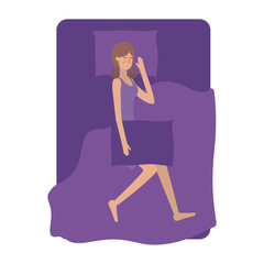 young woman in bed avatar character