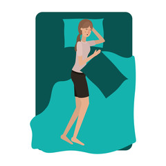 young woman in bed avatar character