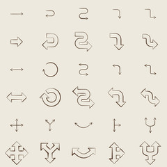 set of different arrows