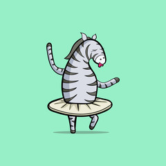 The zebra is dancing