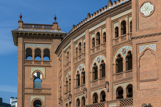 Las Ventas Bullring (Plaza de Toros de Las Ventas) situated at Plaza de torros in City of Madrid, Spain