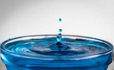 The form of a drop falling into a bowl of water