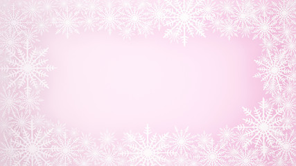 Fototapeta na wymiar Snowflake on pink background. Artwork for christmas or winter season. 3D Illustration