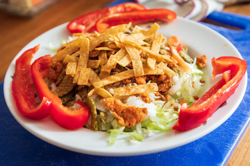 Salad with red bell peppers