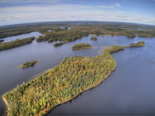 Boundary Waters Canoe Area in Fall seen from Above
