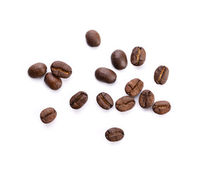 Coffee beans on white background