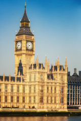 Obraz na płótnie Canvas Big Ben and houses of parliament in London, UK